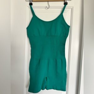 Form Fitting Work Out Romper - Size S - Green